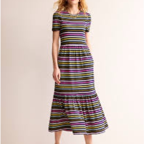 Boden Eman Striped Multicolor Women's Dress - Picture 2 of 6
